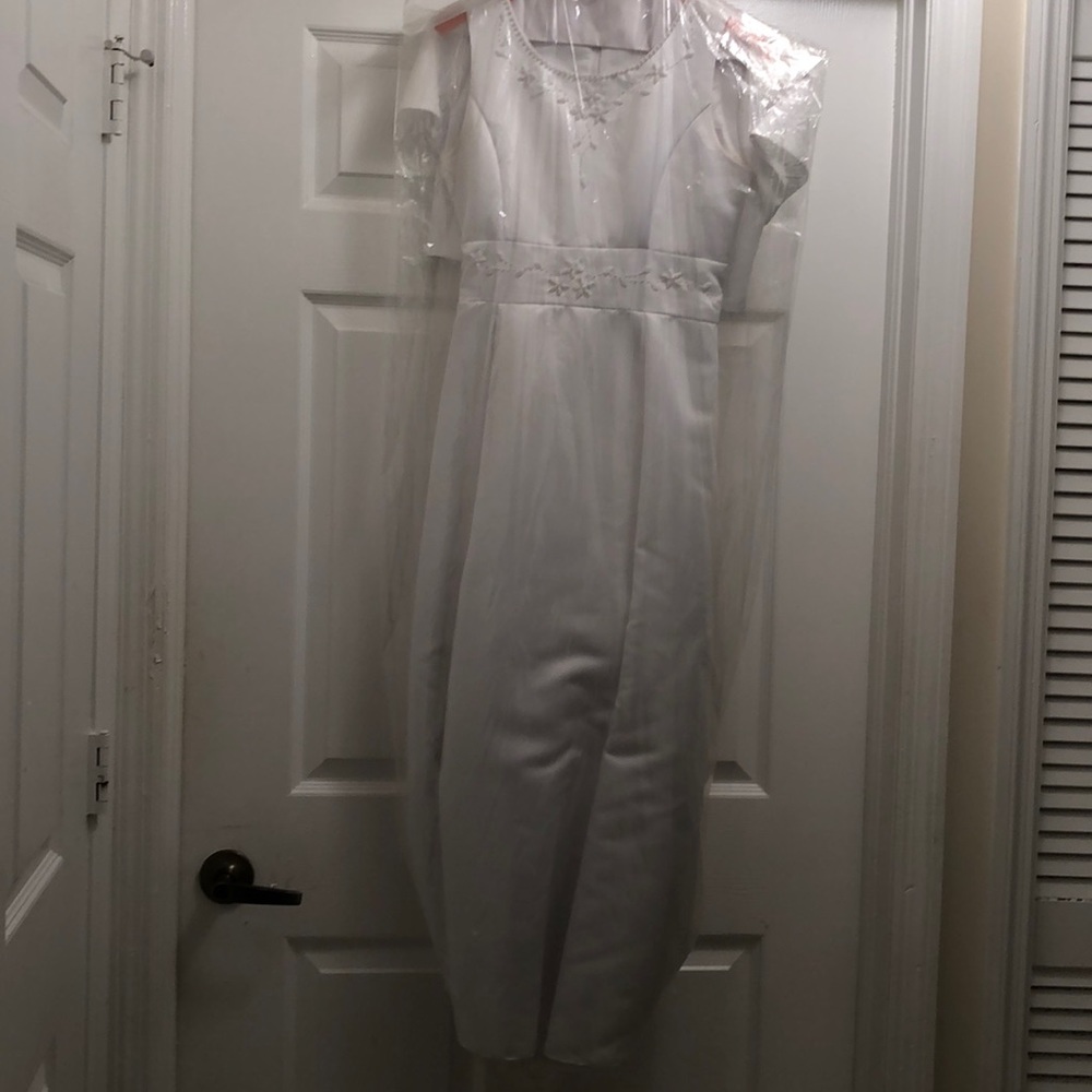 White formal dress Child size 14